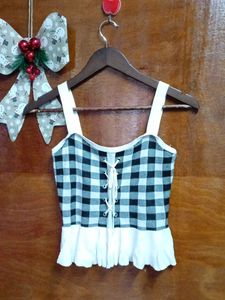 Checkered Corset Top