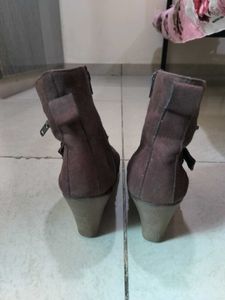 Brown Wedge Ankle Boots
