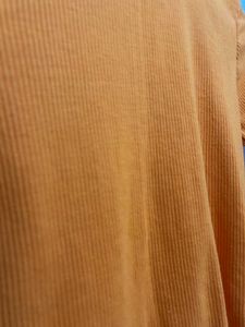 Orange Ribbed Long Sleeve Top