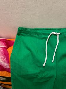 Black top and Green Casual Pants