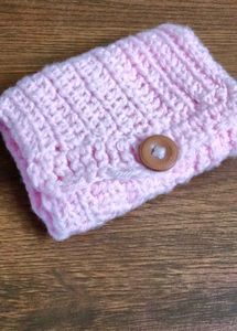 Handmade Crocheted Pink Pouch