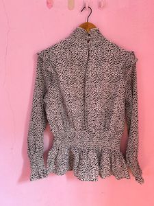 PRINTED OFF WHITE FORMAL TOP