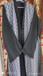 Black Designer Jacket Abaya.