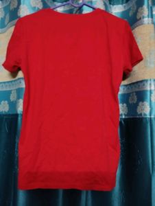 T-Shirt with false pearl beads and bow