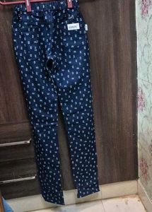 Stylish Printed Blue Jeggings