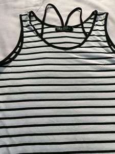 Beautiful white &amp; Black Stripe Top