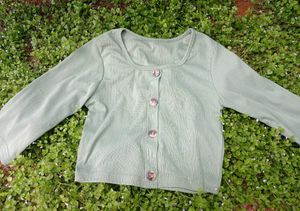 Sage Green Button-Down Top