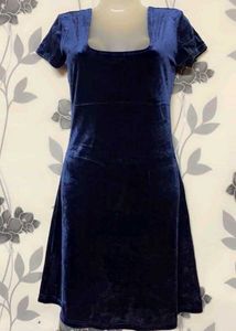 Blue Velvet Mini Dress