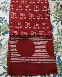 Red Floral Geometric Stole Assorted
