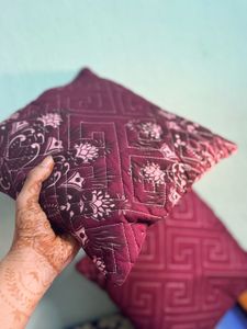 Handmade Burgundy Throw Pillows (Set of 2)