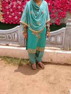 Elegant Teal Embroidered Salwar Suit