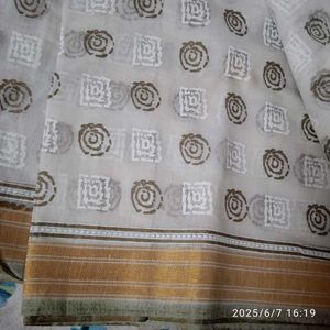 White Coitton Saree