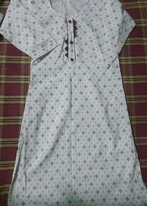 Printed White Kurta