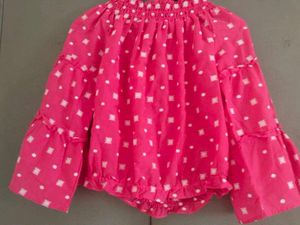 Pink Off-Shoulder Top – Fits S to L (Upto 38 Bust)