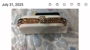 White Clutch with Gemstone Clasp