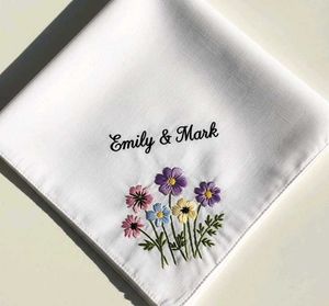 Floral Embroidered Handkerchief