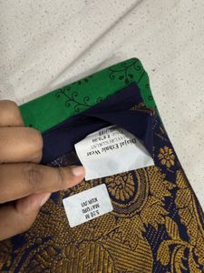 Elegant Green &amp; Blue Saree