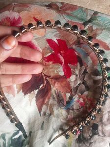 Black Beaded Gold Headband