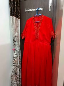 Aliya Cut Red Heavy Long Gown