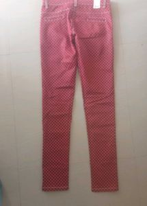 Checked Black And Red Jeans