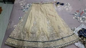 cream-colored lehenga choli