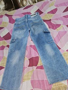 Light Wash Cargo Jeans