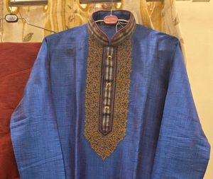 Blue Silk Kurta Set