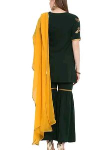 Green &amp; Yellow Sharara Suit