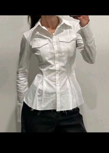 White Fitted Button Down Shirt