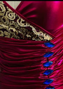 Elegant Burgundy &amp; Lace Formal Gown