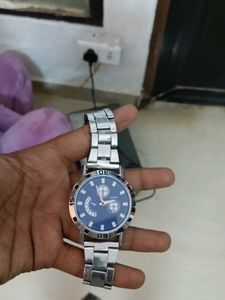Stylish Silver &amp; Blue Watch