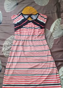 Elegant Pink&amp; Black Knee Length Top