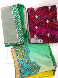Set Of 3 Combo Medium Wear Sarees