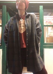 Oversized Plaid long Shirt - Shaket