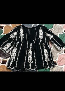 Embroidered Black Top