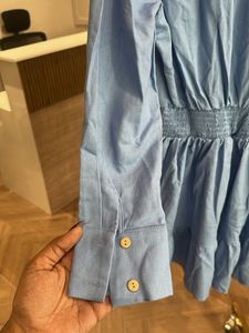 Urbanic Blue Mini Shirt Dress