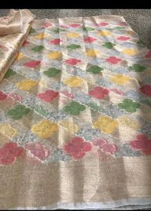 New Organza Saree With Blouse Fabric