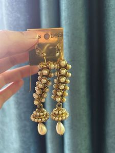 Pair of White Pearl Earrings And Two Necklaces