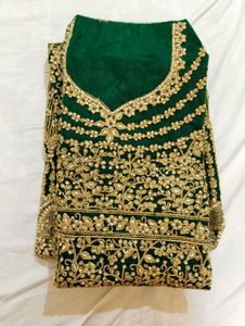 New Bridal Long Frock Unused With Semi Stitched