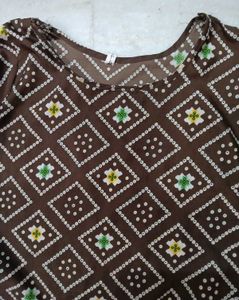 Patterned Brown Kurta