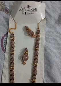 Golden Necklace With Earing