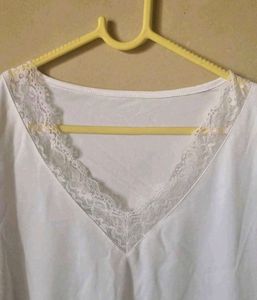 White Lace Border Top