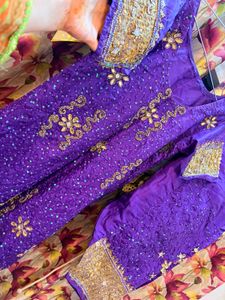 Purple Embroidered Kurta Set