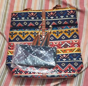 Ikkat Hand Bag
