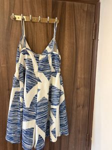 Blue &amp; White Print Dress