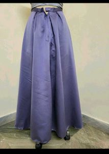 Elegant Blue Satin Skirt