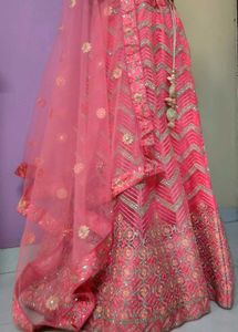 Pink Embroidered Lehenga