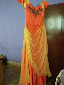 Dual Tone Flared Gown.