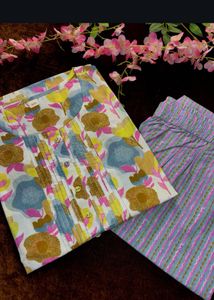 Floral pure cotton Kurta Set