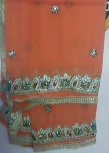 embroidered work chiffon dupatta
